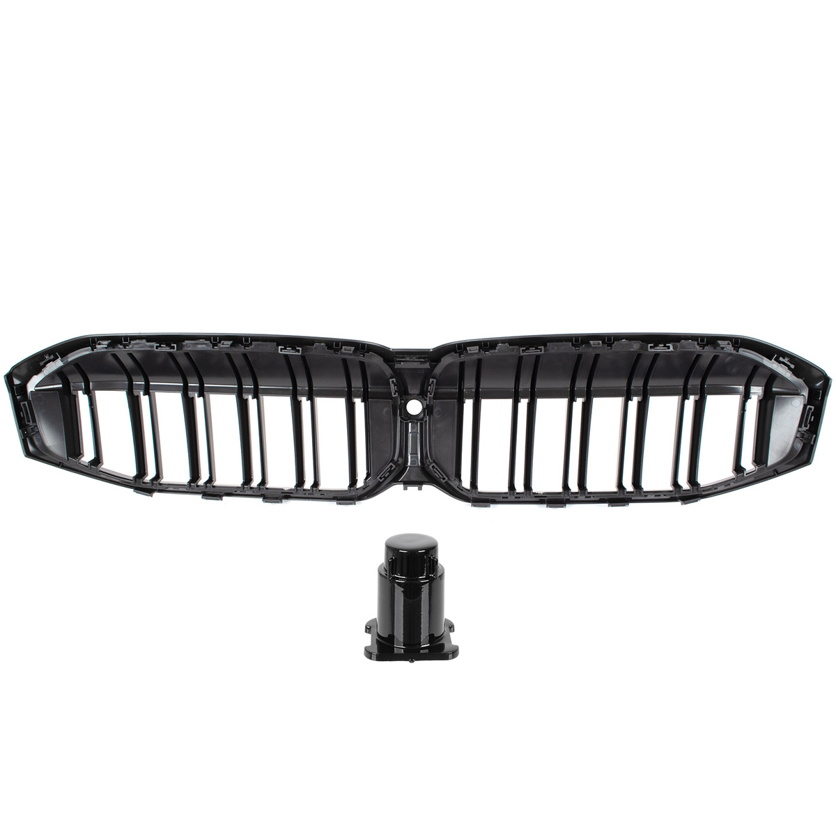 BMW 3 G20 G21 FL 22-24 atrapa między reflektory (nerki) BLACK GLOSSY DOUBLE BAR + ZAŚLEPKA