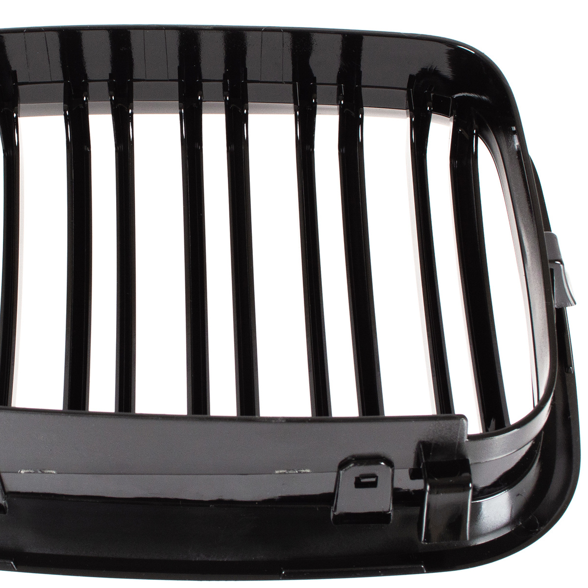 BMW 3 E46 97-01 SEDAN / KOMBI atrapy między reflektory (nerki) lewa + prawa kpl. BLACK GLOSSY DOUBLE BAR